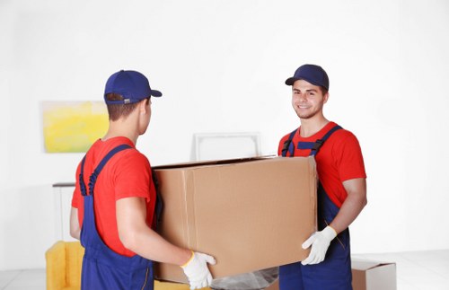 Removal team planning a home move in Homerton with boxes and furniture