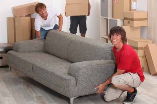 Office relocation equipment prepared for transport in Homerton