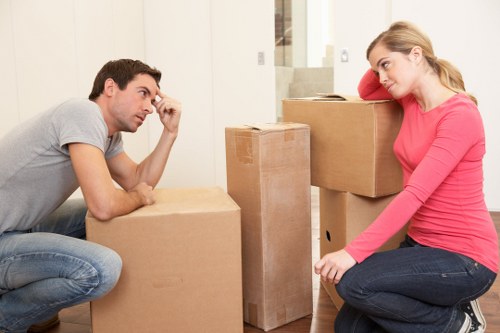 Packed boxes ready for a residential relocation in Homerton