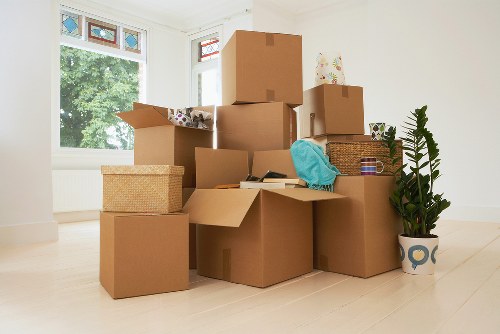 Local office removals team handling desks and computers for a Homerton move
