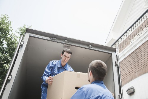 Commercial relocation with a moving truck in Homerton