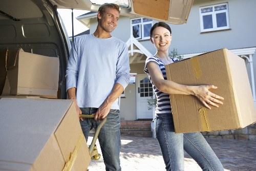 Moving day preparation for a Homerton property with boxes and furniture protection