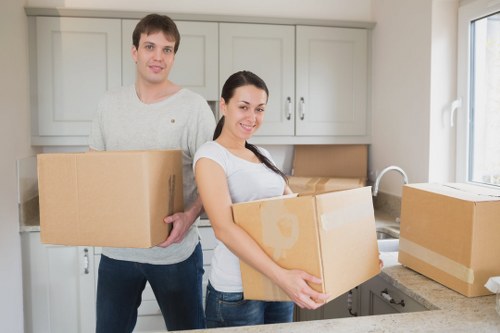 Preparation checklist and labelled moving boxes for East London customers